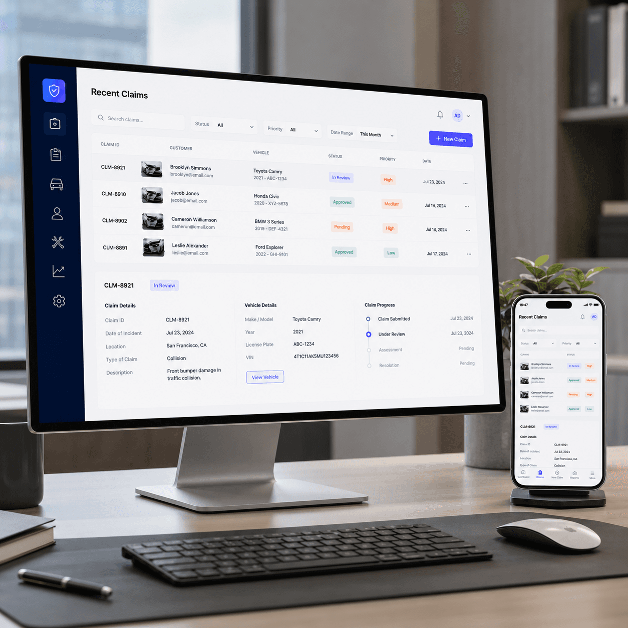 Insurance documents and planning on a desk